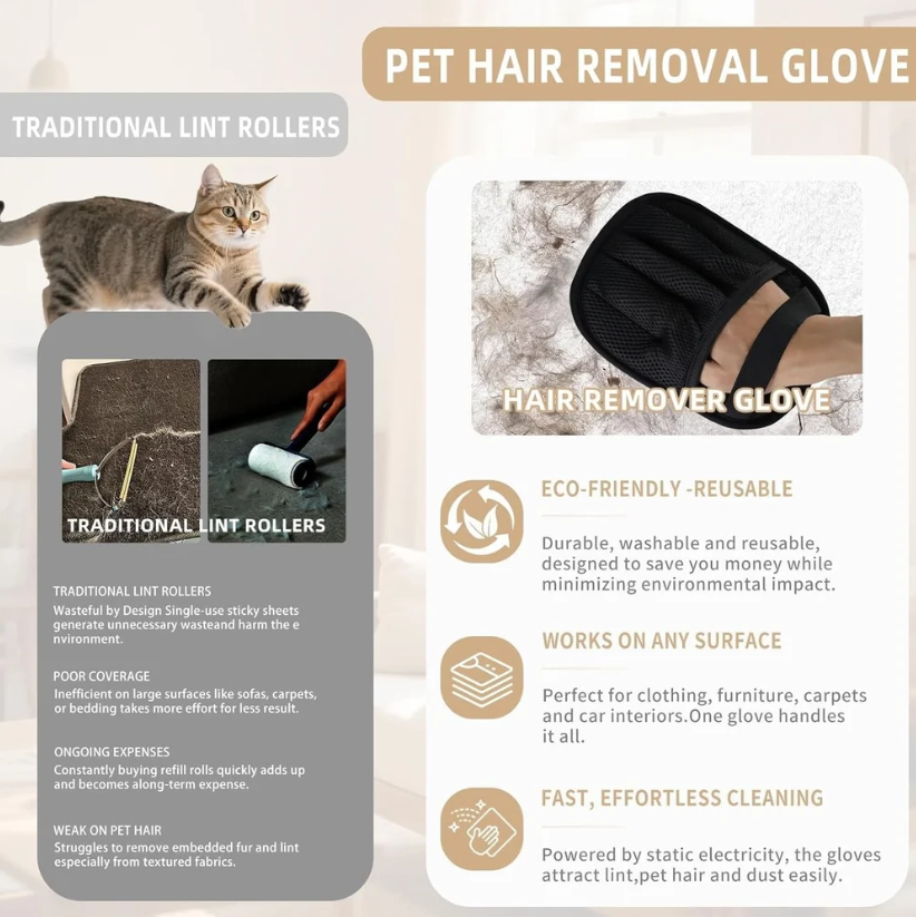 Hair Remover Gloves for Pets